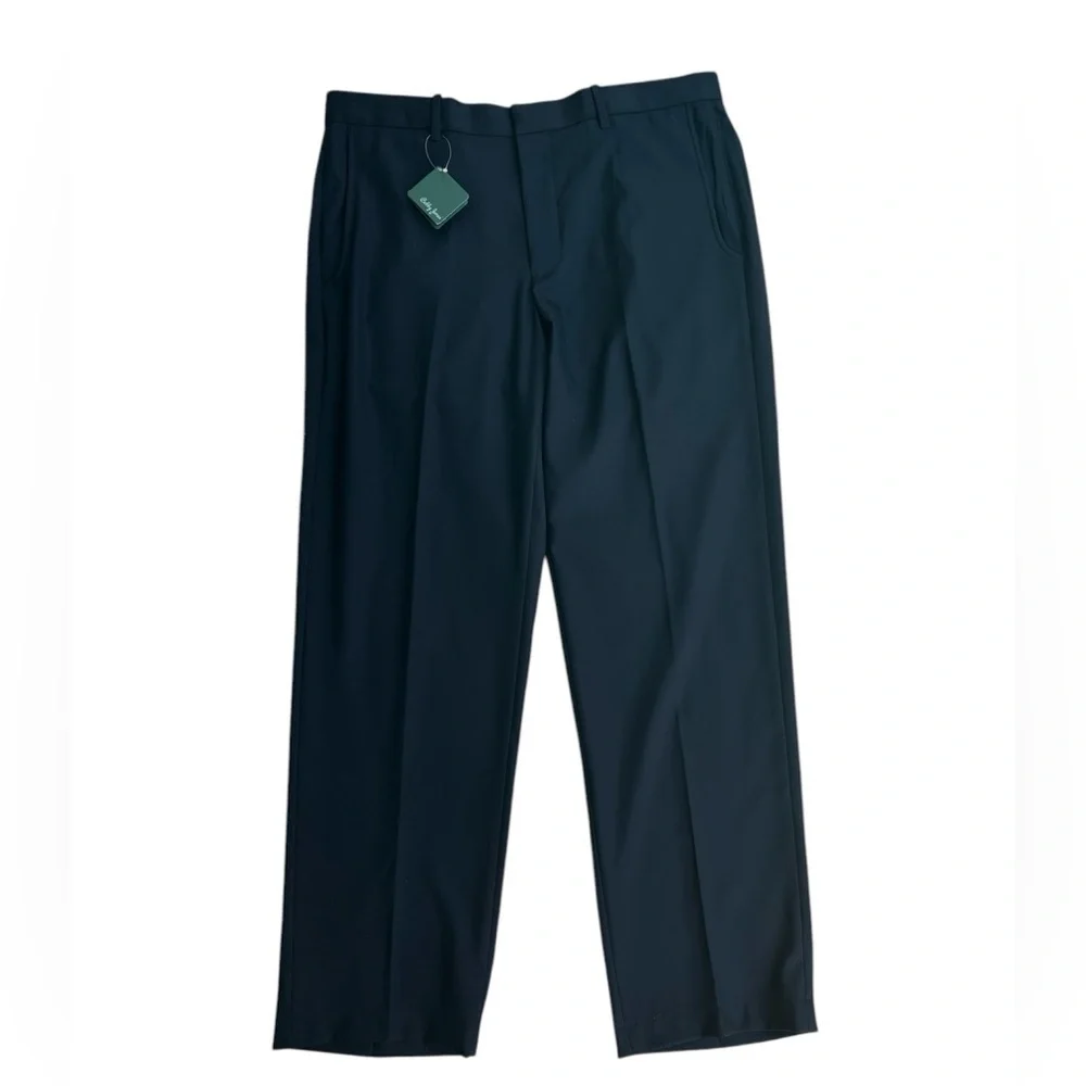 Bobby Jones Black Golf Pant Men's 36 Pleated Front Polyester Unfinished New